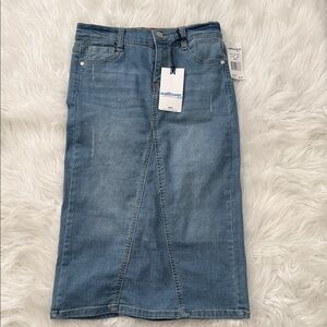 Wallflower Kids Blue Denim with adjustable straps Skirt